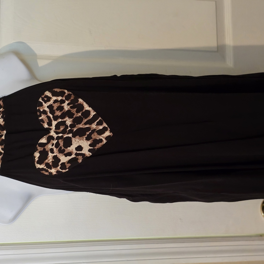 Leopard Heart Black Dress